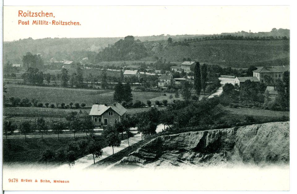 09478-Miltitz-Roitzschen-1908-Blick auf Roitzschen-Brück & Sohn Kunstverlag