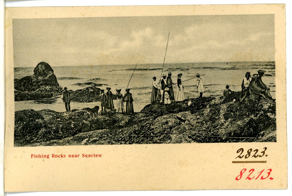 08213-Seaside, Ore.-1906-Fishing Rocks near Seaview-Brück & Sohn Kunstverlag