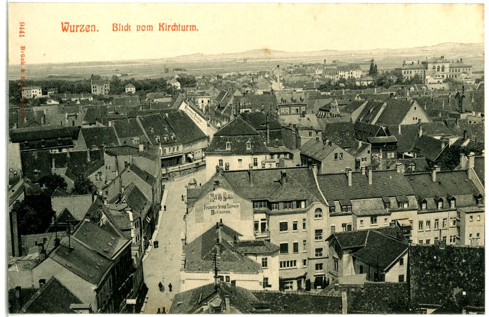 09441-Wurzen-1908-Blick vom Kirchturm auf Wurzen-Brück & Sohn Kunstverlag