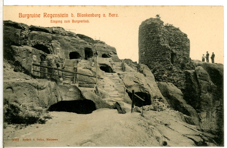 09067-Regenstein-1907-Burgruine - Eingang ins Burgverlies-Brück & Sohn Kunstverlag