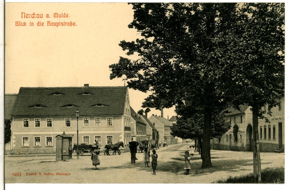 09494-Nerchau-1908-Blick in die Hauptstraße-Brück & Sohn Kunstverlag