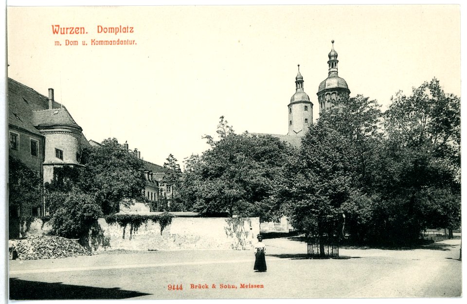 09444-Wurzen-1908-Domplatz mit Dom und Kommandantur-Brück & Sohn Kunstverlag
