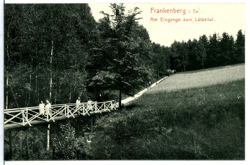 09544-Frankenberg-1908-Am Eingang zum Lützeltal-Brück & Sohn Kunstverlag