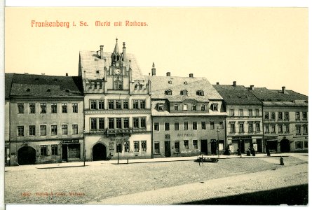 09537-Frankenberg-1908-Markt mit Rathaus-Brück & Sohn Kunstverlag