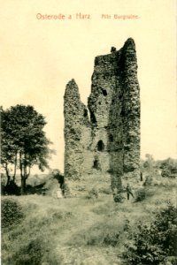09255-Osterode-Harz-1907-Alte Burgruine-Brück & Sohn Kunstverlag (cropped)