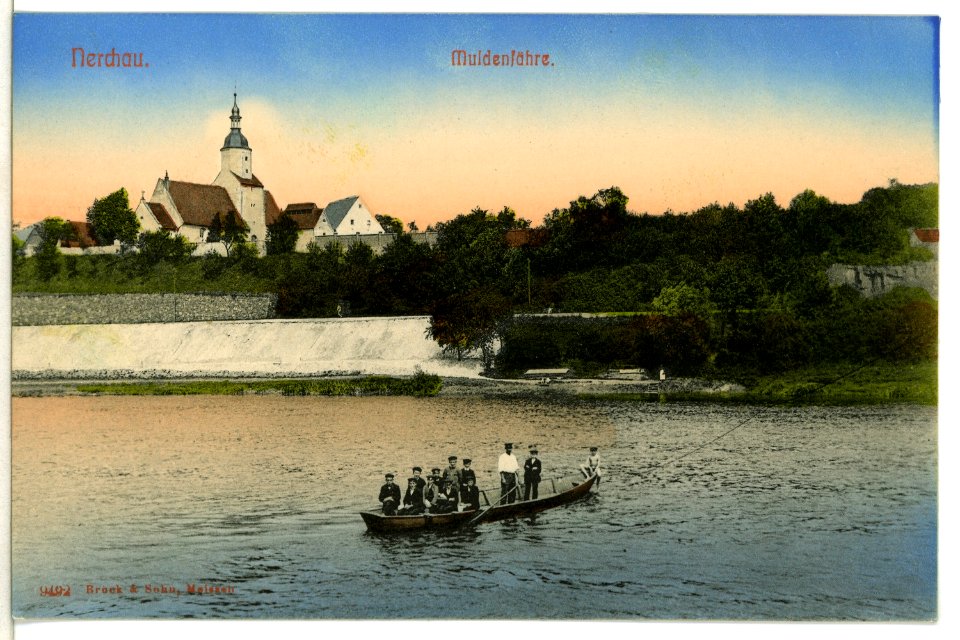 09492-Nerchau-1908-Muldenfähre-Brück & Sohn Kunstverlag