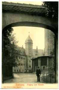 08878-Zschopau-1907-Eingang zum Schloß-Brück & Sohn Kunstverlag