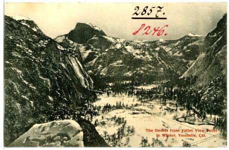 08246-Yosemite-1906-The Domes from Valley View Point in Winter-Brück & Sohn Kunstverlag