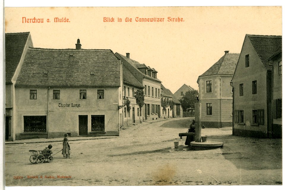 09498-Nerchau-1908-Blick in die Cannewitzer Straße-Brück & Sohn Kunstverlag