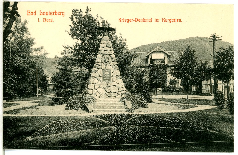 09168-Bad Lauterberg-1907-Kriegerdenkmal im Kurgarten-Brück & Sohn Kunstverlag