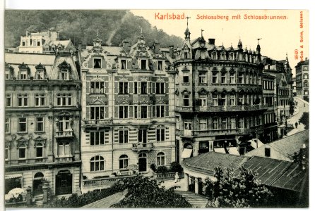 08840-Karlsbad-1907-Schloßberg mit Schloßbrunnen-Brück & Sohn Kunstverlag