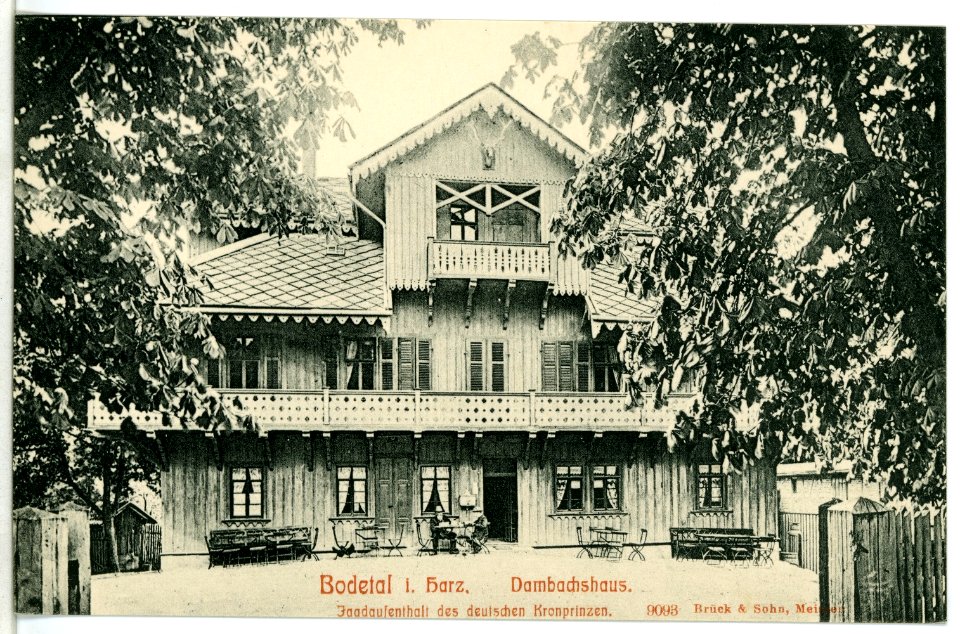 09093-Bodetal-1907-Dambachshaus - Jagdaufenthalt die deutschen Kronprinzen-Brück & Sohn Kunstverlag