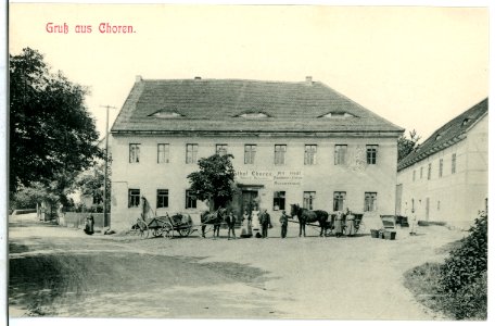 08833-Choren-1907-Gasthof mit Pferdegespannen-Brück & Sohn Kunstverlag