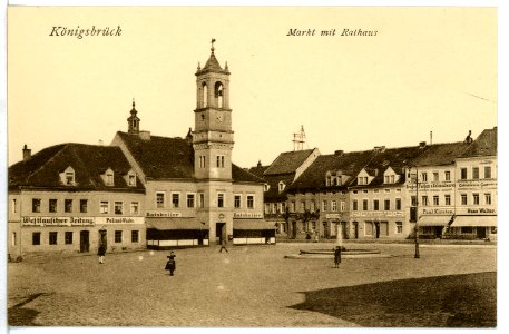 08943-Königsbrück-1907-Markt mit Rathaus-Brück & Sohn Kunstverlag
