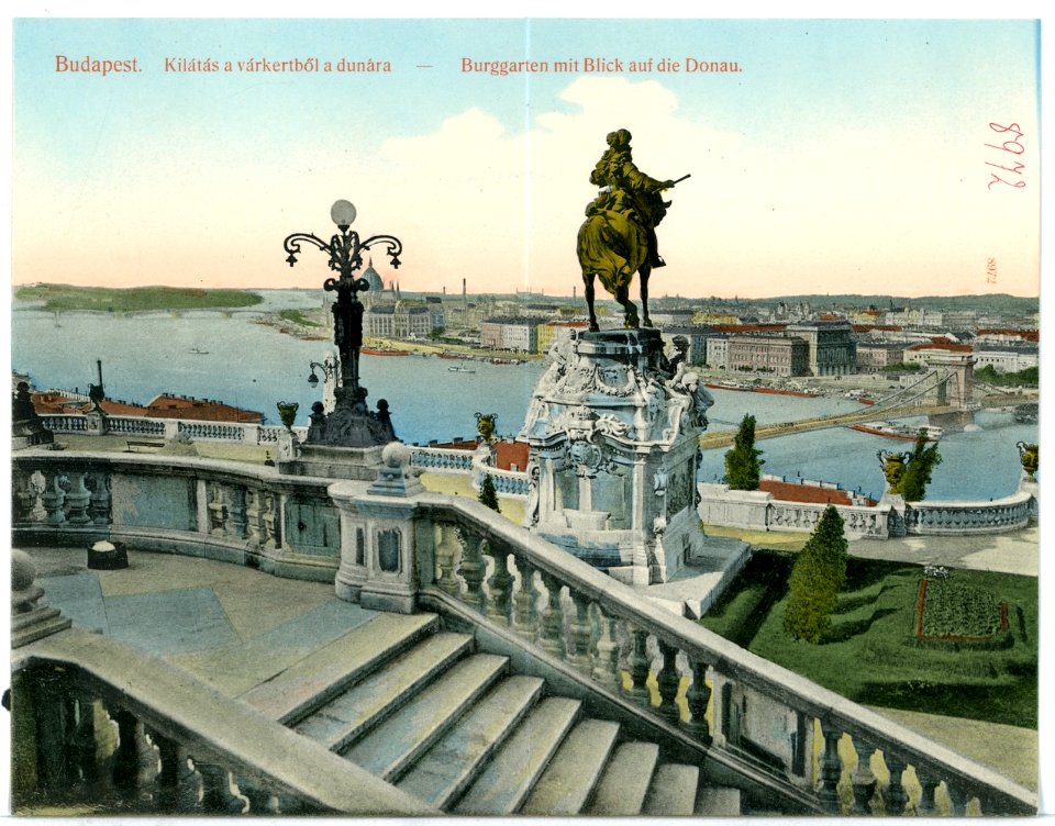 08972-Budapest-1907-Burggarten mit Blick auf die Donau-Brück & Sohn Kunstverlag