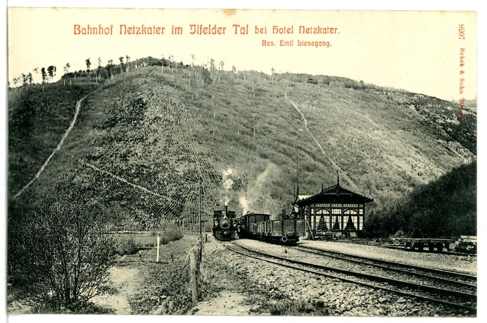 09207-Netzkater-1907-Bahnhof im Ilfelder Tal bei Hotel Netzkater-Brück & Sohn Kunstverlag