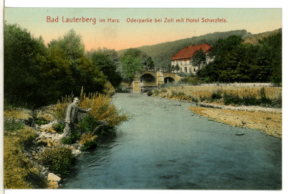 09173-Bad Lauterberg-1907-Oderpartie bei Zoll mit Hotel Scharzfels-Brück & Sohn Kunstverlag