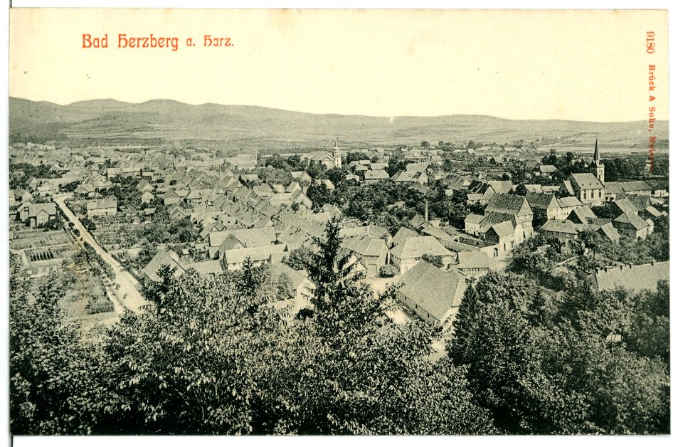 09180-Bad Herzberg-1907-Blick auf Bad Herzberg-Brück & Sohn Kunstverlag