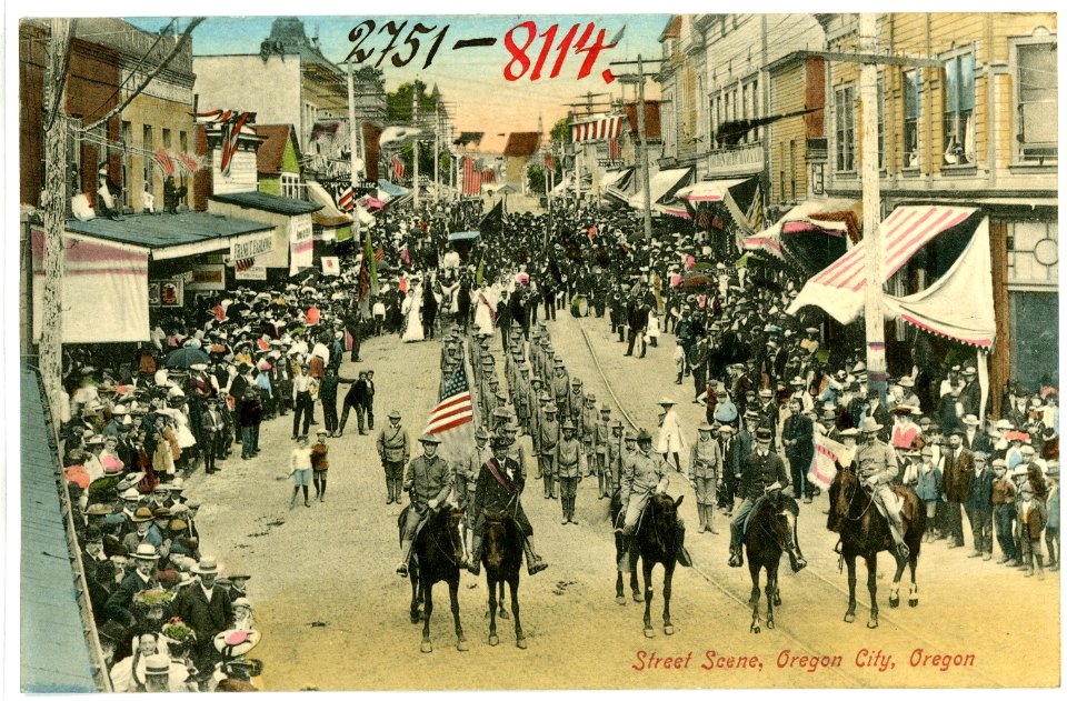 08114-Oregon City-1906-Street Scene-Brück & Sohn Kunstverlag