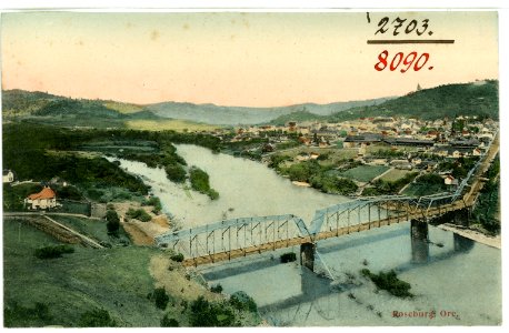 08090-Roseburg, Ore.-1906-Blick auf Roseburg und Brücke-Brück & Sohn Kunstverlag