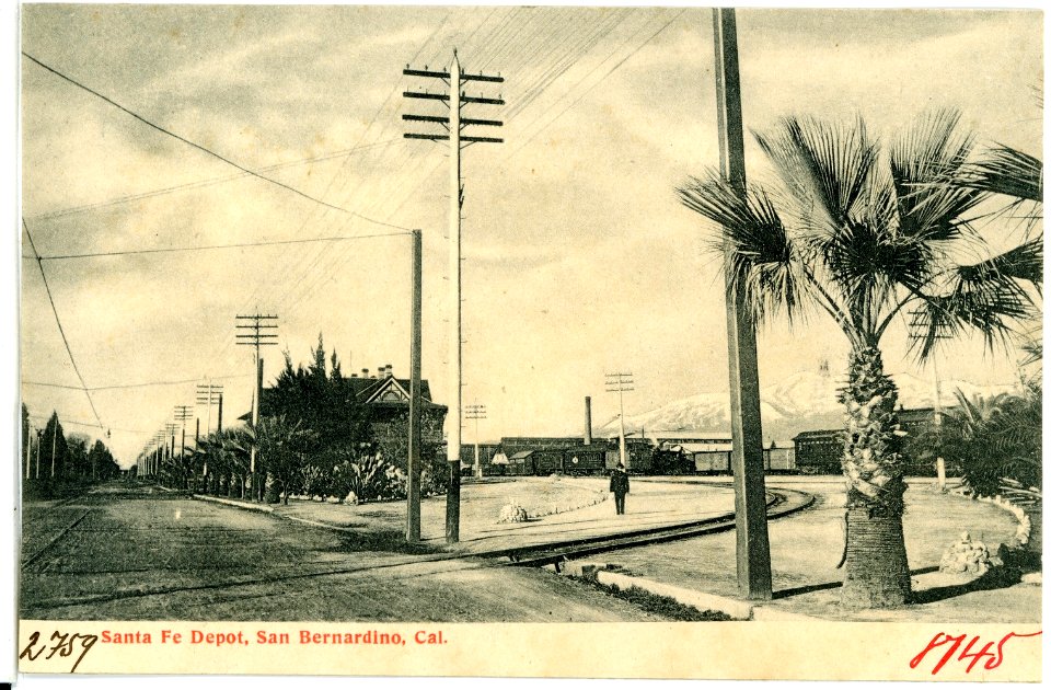 08145-San Bernardino-1906-Santa Fe Depot-Brück & Sohn Kunstverlag