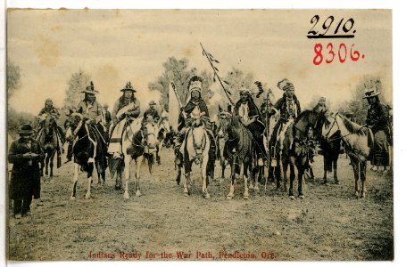 08306-Pendleton, Ore. - 1906 - Indians Ready for the War Path-Brück & Sohn Kunstverlag