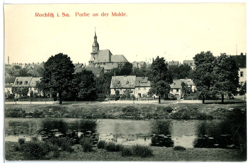 08081-Rochlitz-1906-Blick zur Kirche-Brück & Sohn Kunstverlag