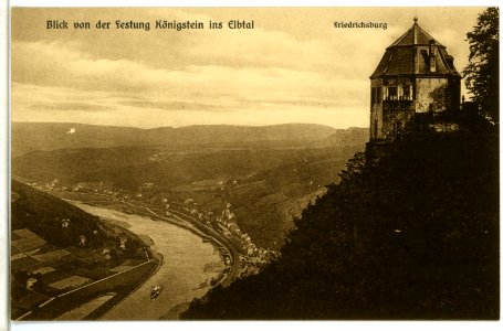 08527-Königstein-1907-Festung - Friedrichsburg, Blicl ins Elbtal-Brück & Sohn Kunstverlag
