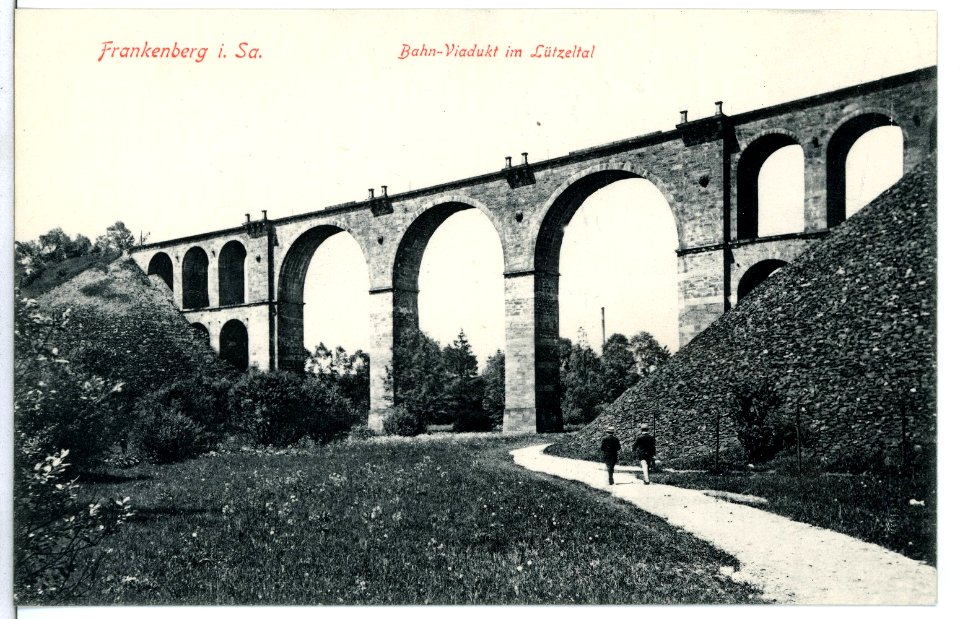 09542-Frankenberg-1908-Bahnviadukt im Lützeltal-Brück & Sohn Kunstverlag
