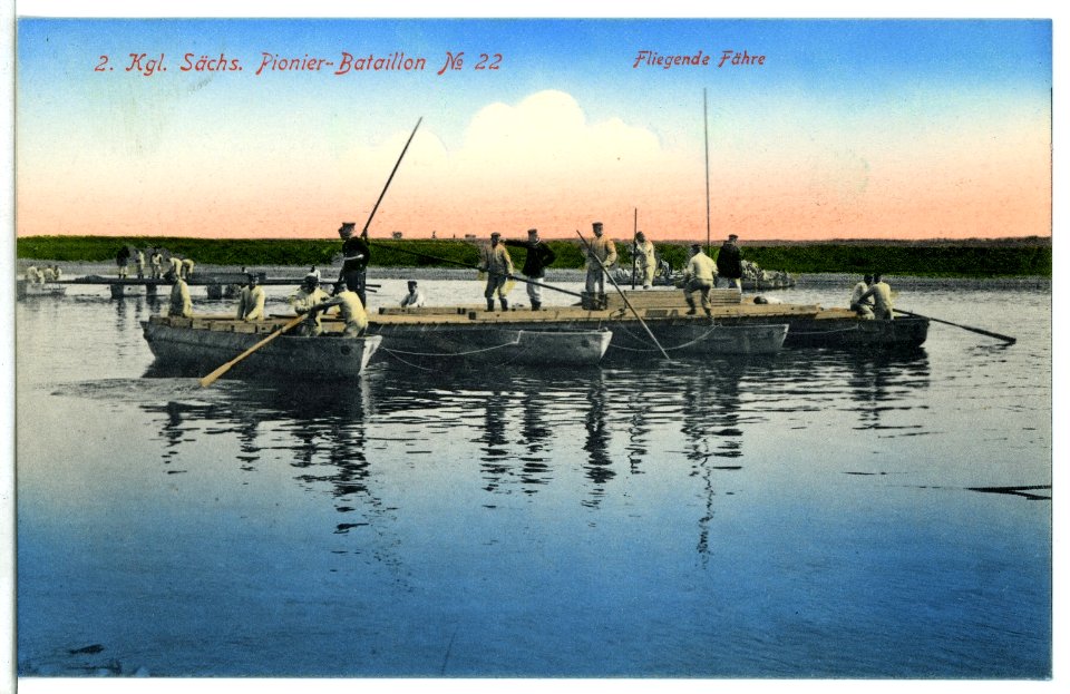 09392--1907- 2. Königlich Sächsisches Pionier-Bataillon Nr. 22 Fliegende Fähre-Brück & Sohn Kunstverlag
