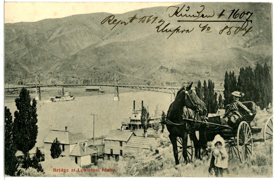 08504-Lewiston-1907-Bridge at Lewiston, Idaho-Brück & Sohn Kunstverlag