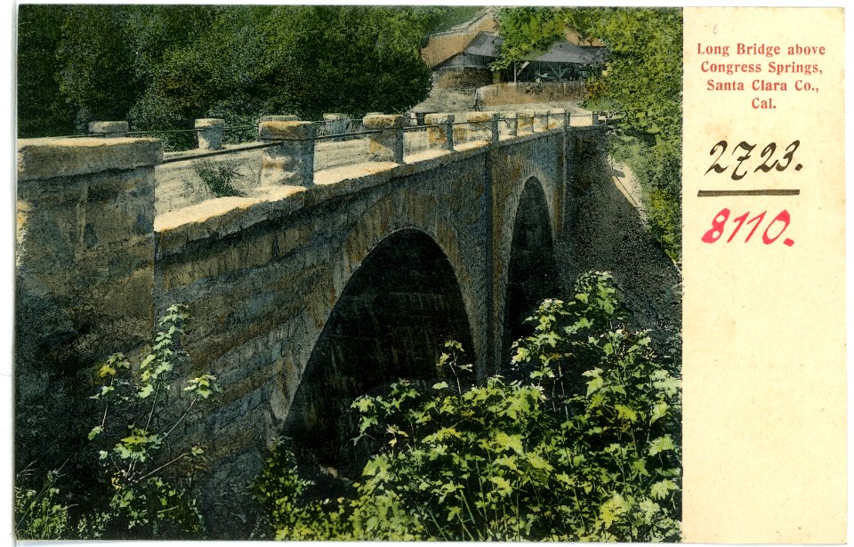 08110-Santa Clara Co.-1906-Long Bridge above Congress Springs-Brück & Sohn Kunstverlag