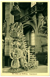 08496-Freiberg-1907-Im Dom - Tulpenkanzel-Brück & Sohn Kunstverlag