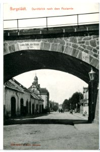 09558-Burgstädt-1908-Durchblick nach dem Postamt-Brück & Sohn Kunstverlag