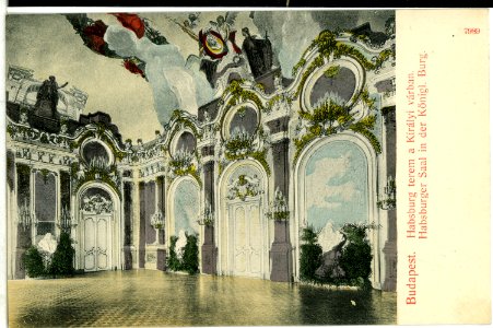 07989-Budapest-1906-Habsburger Saal in der königlichen Burg-Brück & Sohn Kunstverlag