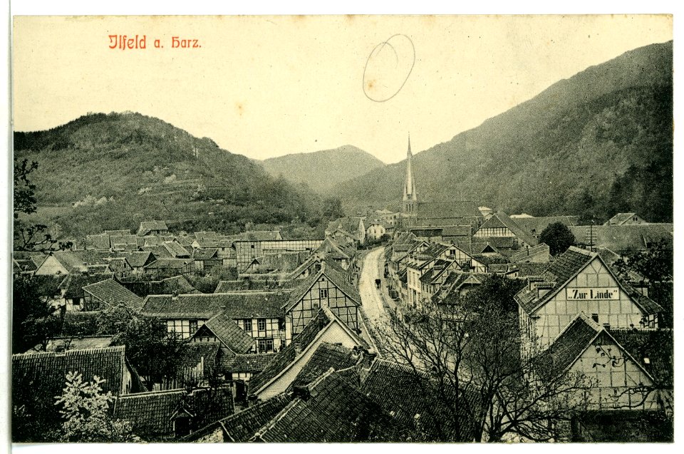 09204-Ilfeld-1907-Blick auf Ilfeld-Brück & Sohn Kunstverlag