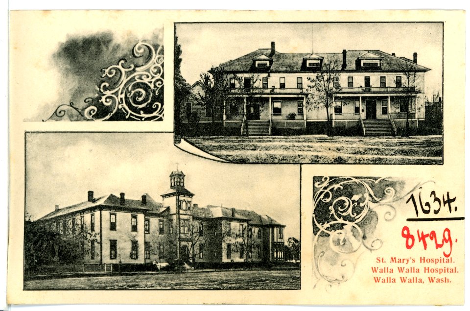 08429-Walla Walla-1906-St. Marys Hospital, Walla Walla Hospital-Brück & Sohn Kunstverlag