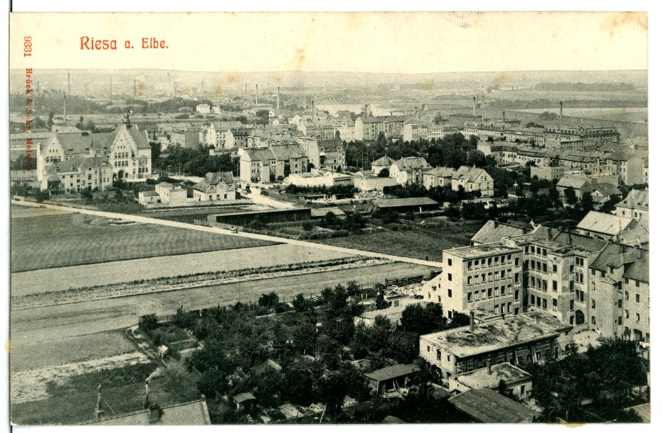 09331-Riesa-1907-Blick auf Riesa-Brück & Sohn Kunstverlag
