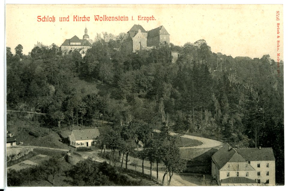 08556-Wolkenstein-1907-Schloß und Kirche-Brück & Sohn Kunstverlag