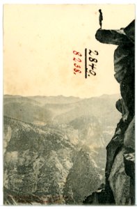 08238-Yosemite-1906-Overhanging Rock at Glacier Point-Brück & Sohn Kunstverlag