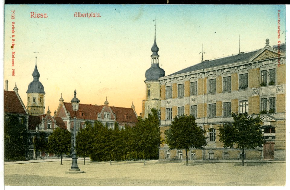 07933-Riesa-1906-Albertplatz-Brück & Sohn Kunstverlag