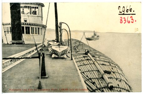 08363-Oregon-1906-Mammoth Log Raft on Columbia River-Brück & Sohn Kunstverlag