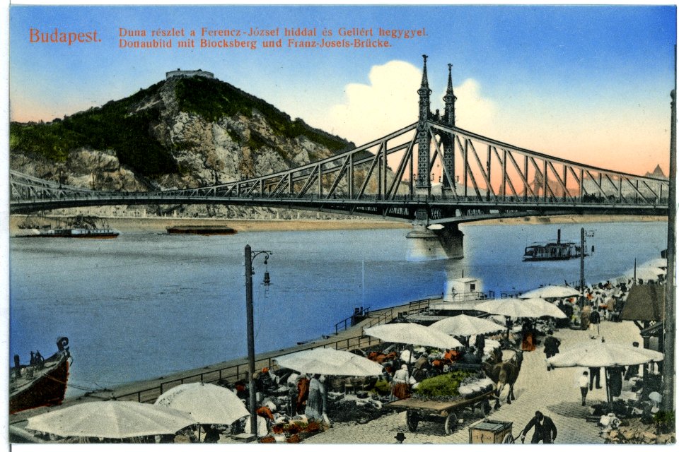 07913-Budapest-1906-Donau mit Blocksberg und Josefsbrücke-Brück & Sohn Kunstverlag