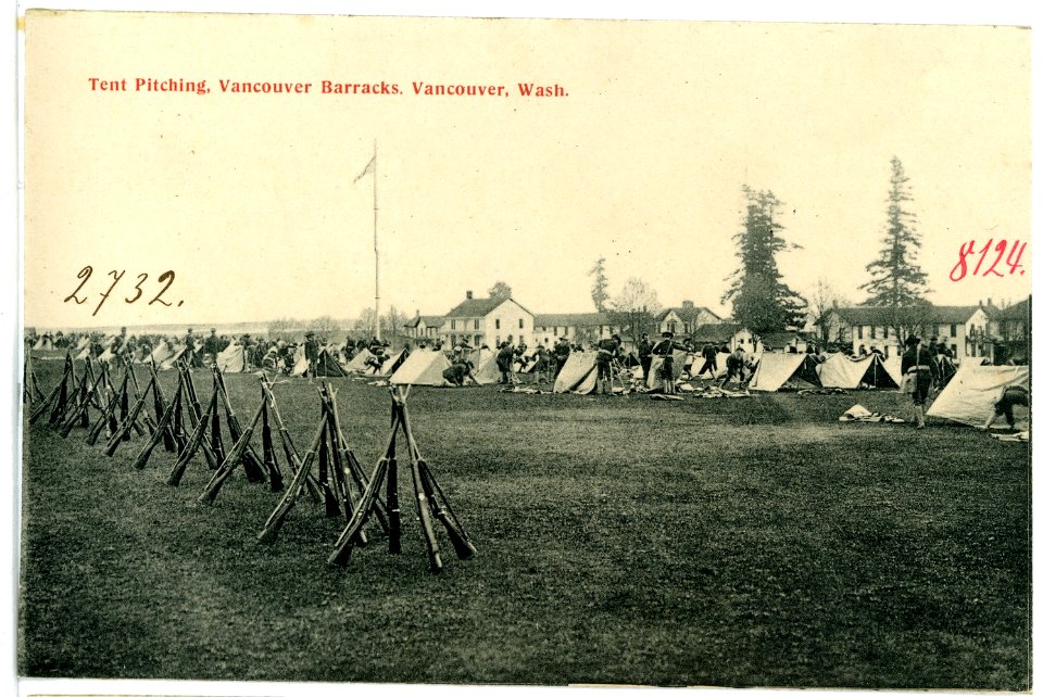 08124-Vancouver, Wash.-1906-Tent Pitching, Vancouver Barracks-Brück & Sohn Kunstverlag