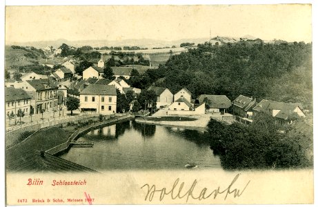 08472-Bilin-1907-Schloßteich-Brück & Sohn Kunstverlag