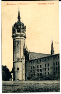 07948-Wittenberg-1906-Schloßkirche und Schloßkaserne-Brück & Sohn Kunstverlag