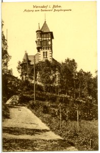 06472-Warnsdorf-1905-Aufgang zum Restaurant Burgbergwarte-Brück & Sohn Kunstverlag