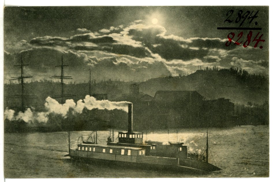 08284-Portland, Ore.-1906-Moonlight on the Willamette River-Brück & Sohn Kunstverlag