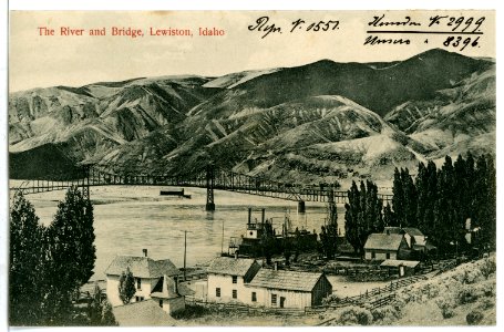 08396-Lewiston, Idaho-1906-The River and Bridge-Brück & Sohn Kunstverlag photo