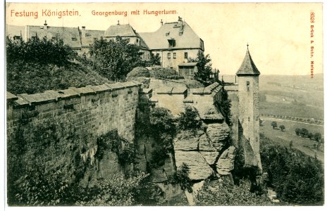 08528-Königstein-1907-Festung - Georgenburg mit Hungerturm-Brück & Sohn Kunstverlag